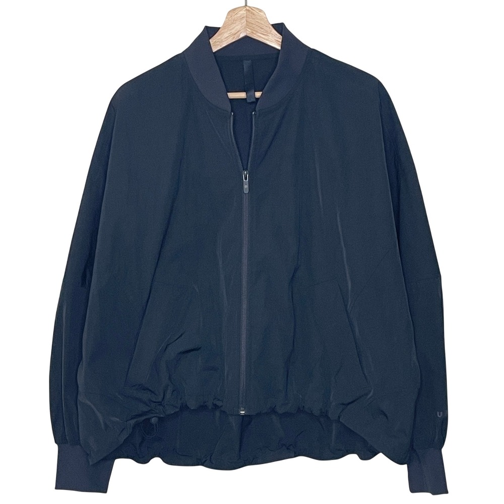 Lululemon Black Lightweight‎ Relaxed Bomber Jacket Full Zip Adjustable Hem